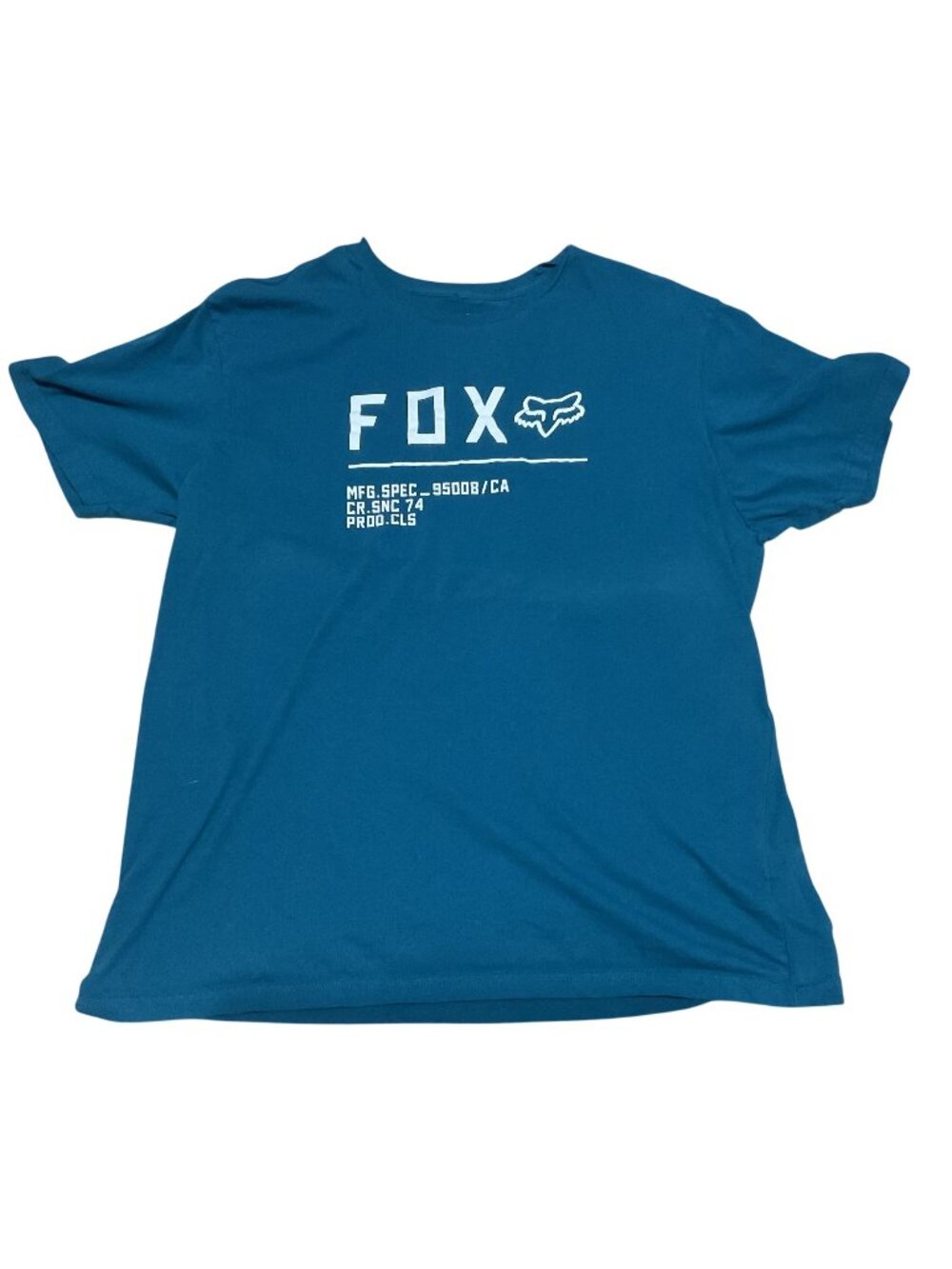 Fox Racing Blue Logo T-Shirt XXL 100% Cotton Casual Short Sleeve Motocross Mens